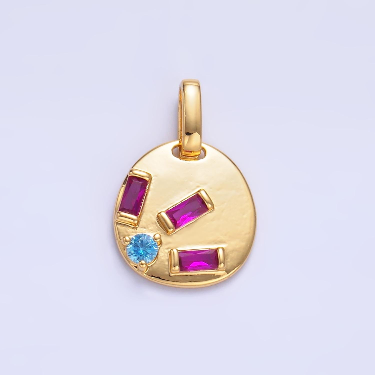 Dainty Gold Oval Charm Mix Shape CZ Pendant Sun Burst Charm, Tiny Bubble Charm 24k Gold Filled AA1083