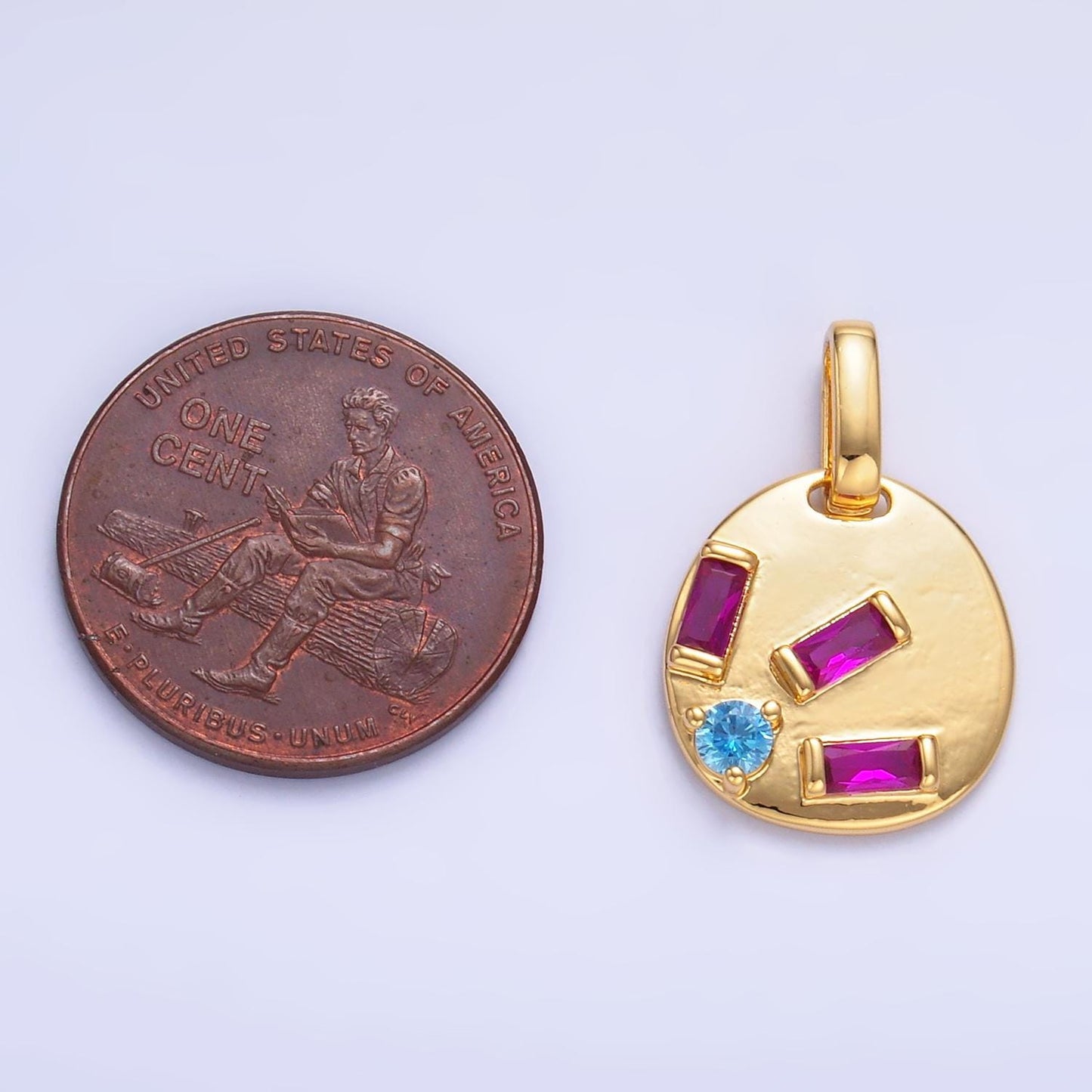 Dainty Gold Oval Charm Mix Shape CZ Pendant Sun Burst Charm, Tiny Bubble Charm 24k Gold Filled AA1083