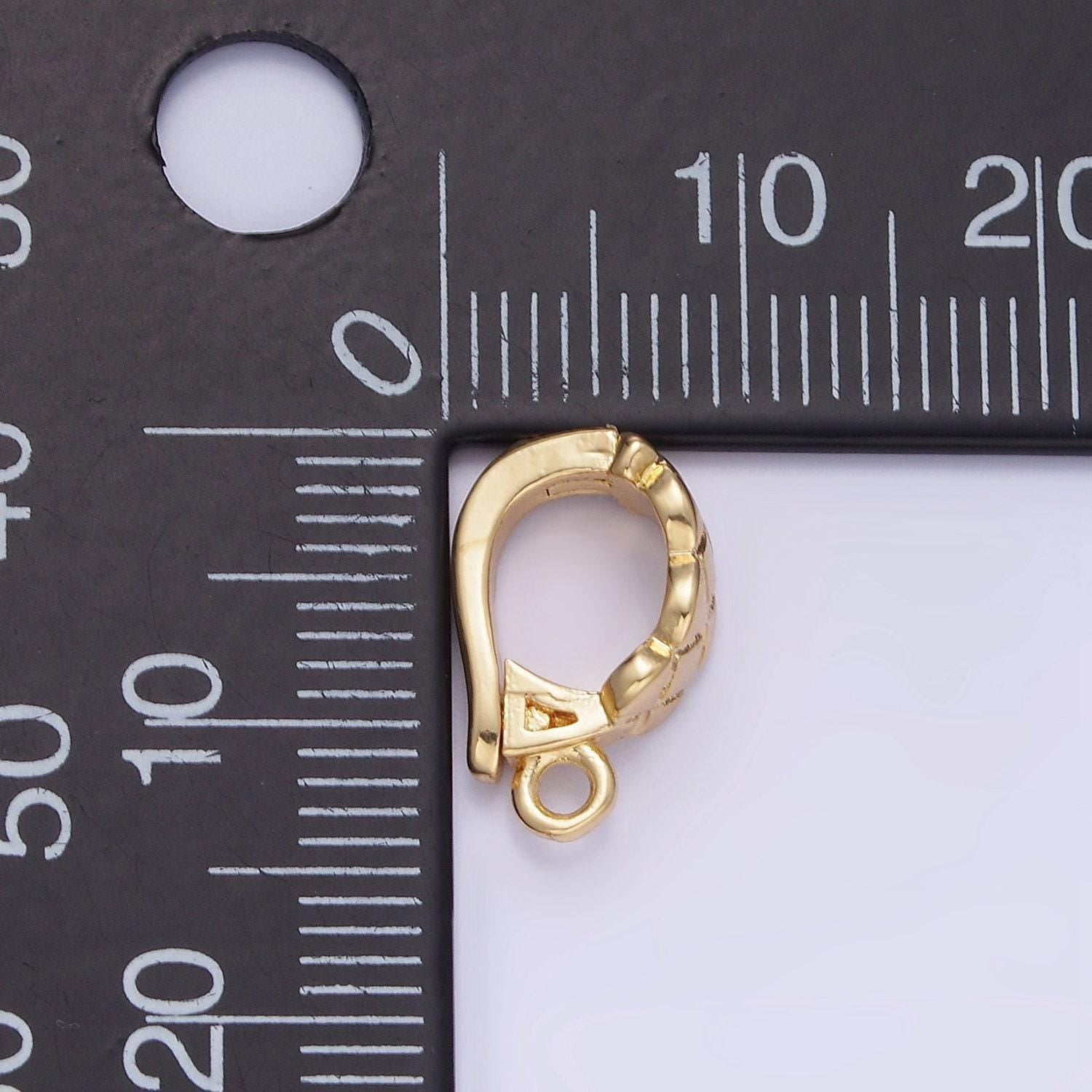 14k gold filled 13mm quilted snap latch bail findings charm enhancer for necklace jewelry making supply | z-701