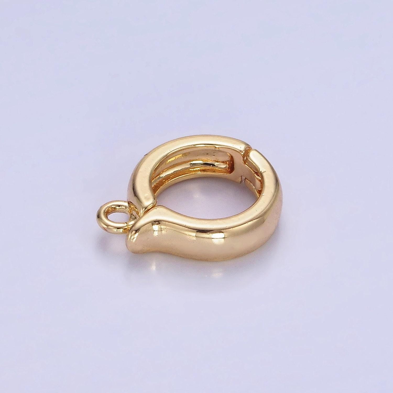Mini simple classic round gold charm enhancer clasp pendant clasp for bracelet necklace jewelry making round snap lock z696