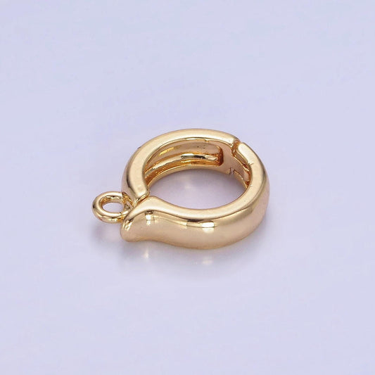Mini simple classic round gold charm enhancer clasp pendant clasp for bracelet necklace jewelry making round snap lock z696