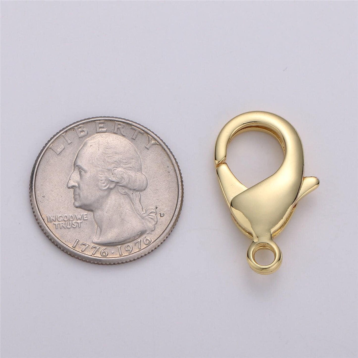 1pc wholesale lobster clasp gold , lobster claw clasp for jewelry making, size option 27mmx17mm, 23mmx14mm, 19mmx12mm
