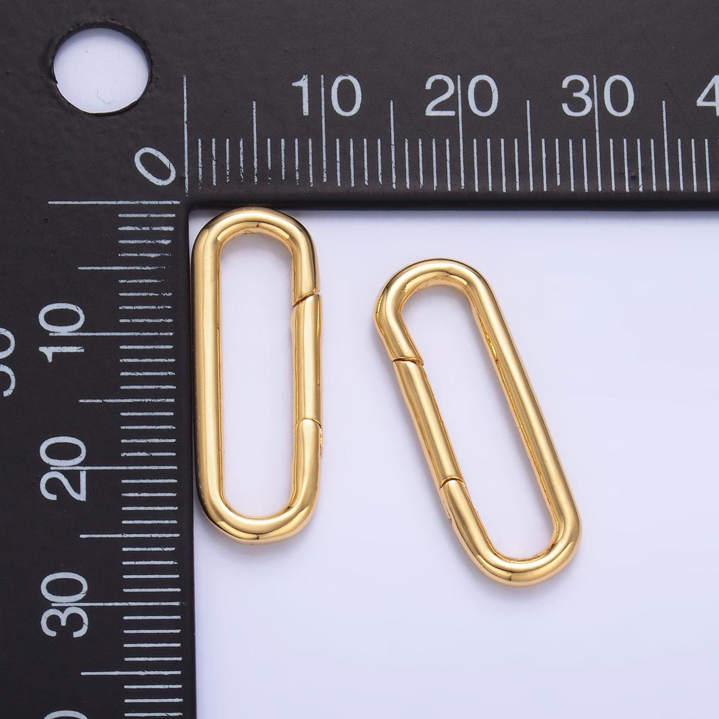 Dainty Gold Carabiner Clasp Pull Gate Oval Clasp for Charm Holder, Link Connector for Bracelet Necklace component Z-1045