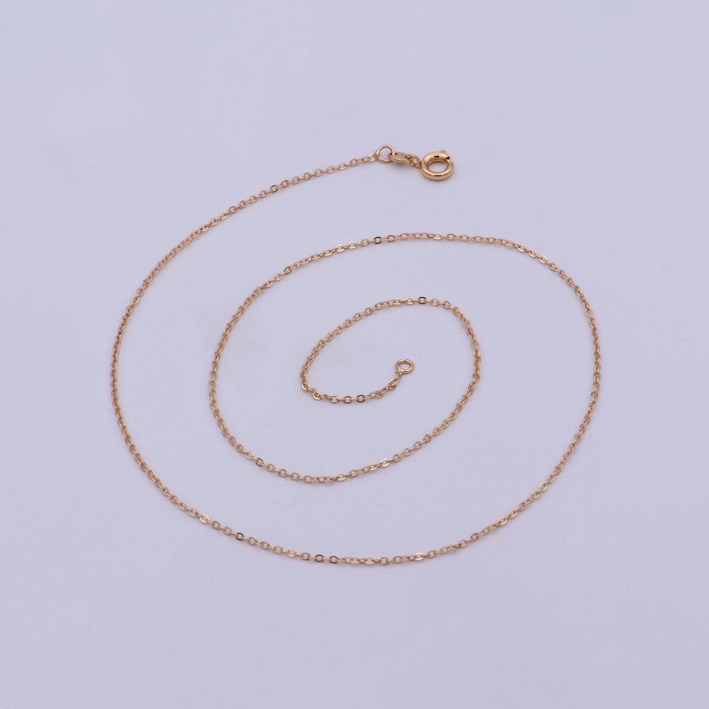 1pc 17.7'' ready to use gold thin rolo necklace chain, small round rolo chain dainty necklace, for pendant charm necklace, wa-480