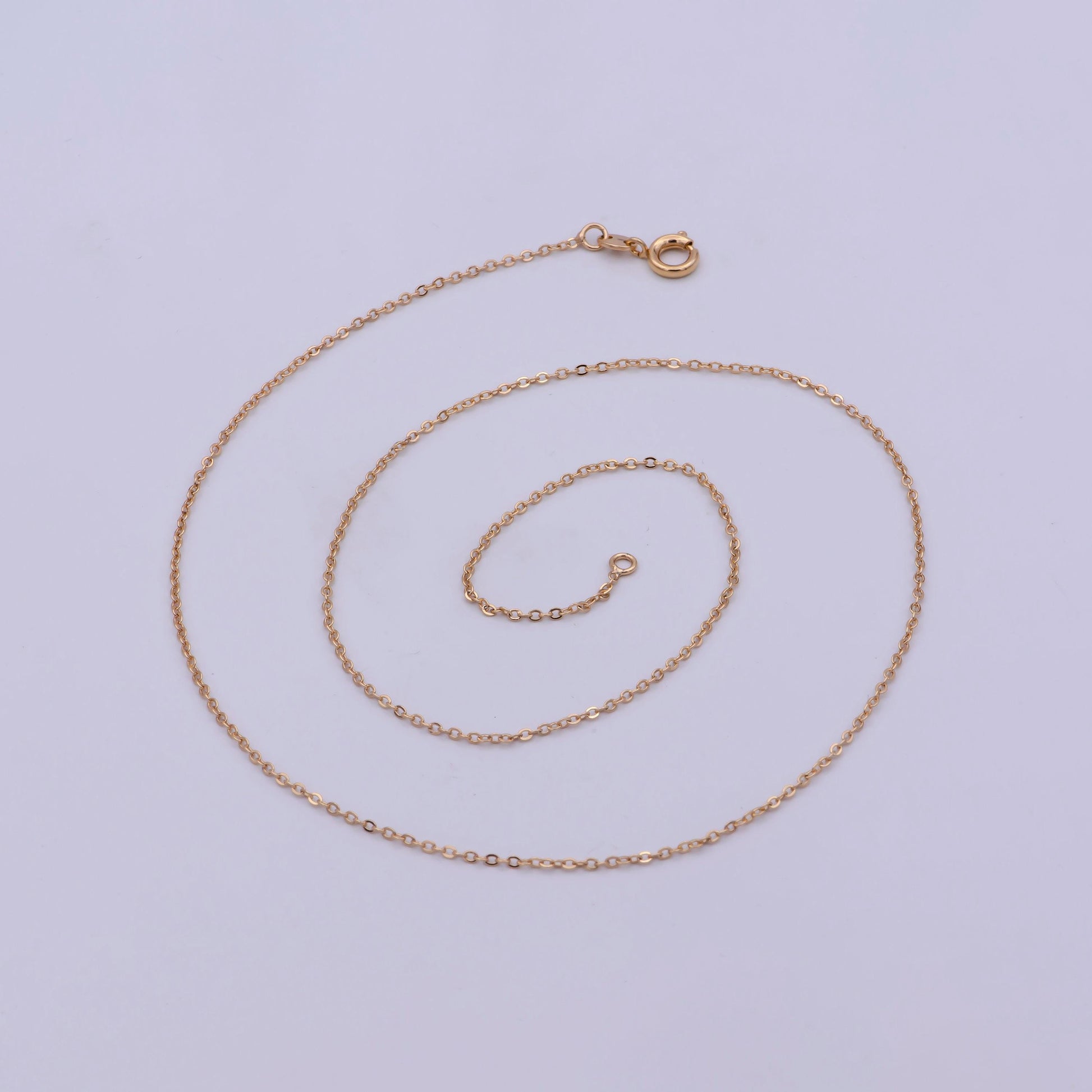 1pc 17.7'' ready to use gold thin rolo necklace chain, small round rolo chain dainty necklace, for pendant charm necklace, wa-480
