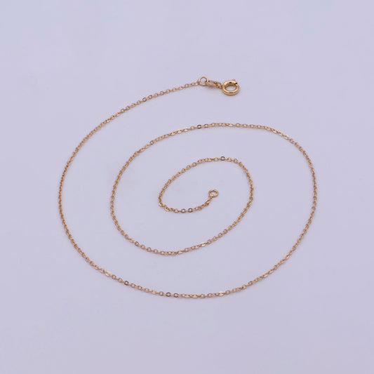 1pc 17.7'' ready to use gold thin rolo necklace chain, small round rolo chain dainty necklace, for pendant charm necklace, wa-480