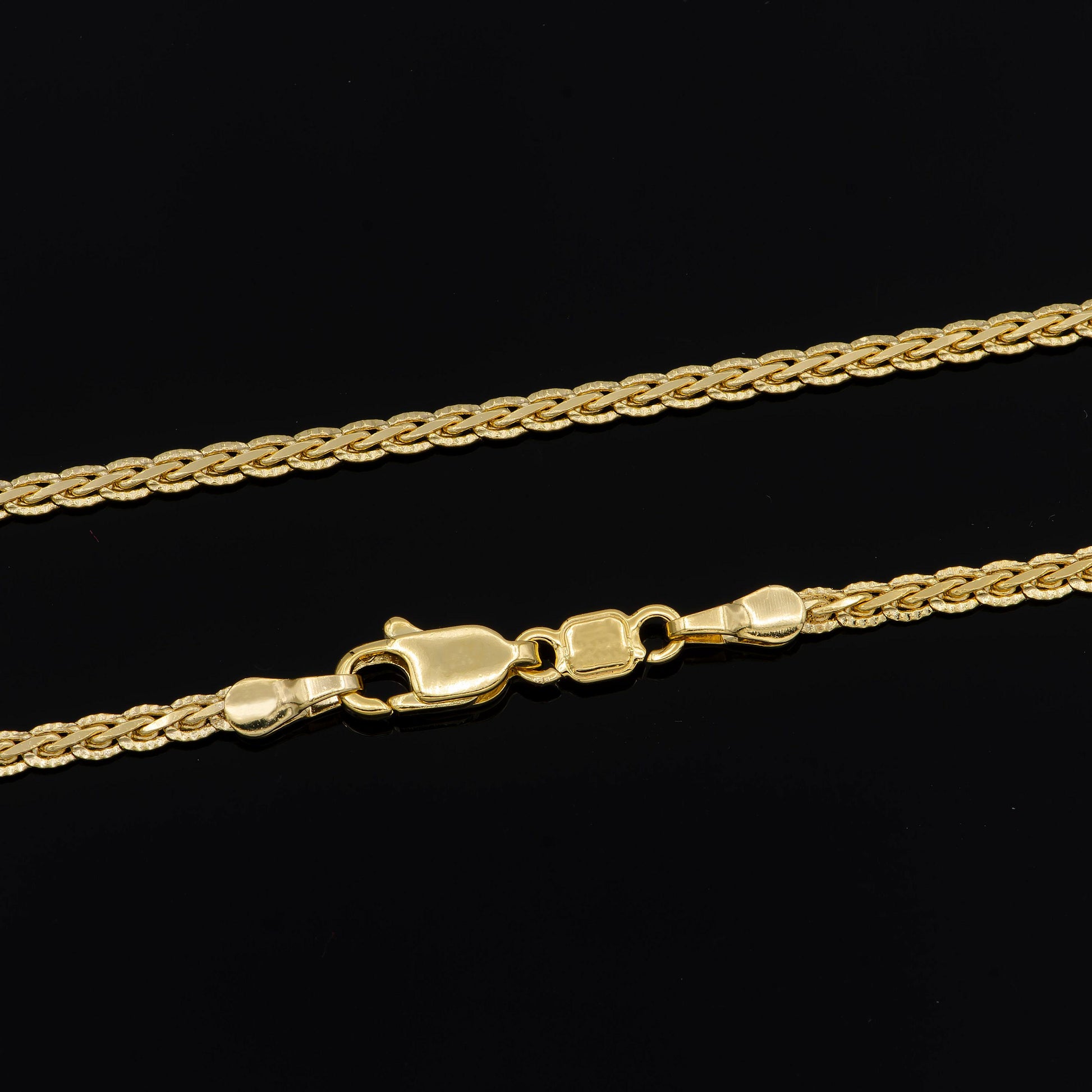 1pc 20'' ready to use 24k gold franco wheat necklace chain, layering unique chain bold necklace, perfect for pendant charm necklace, 935