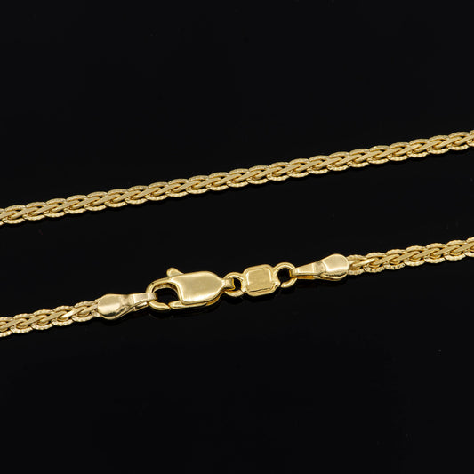 1pc 20'' ready to use 24k gold franco wheat necklace chain, layering unique chain bold necklace, perfect for pendant charm necklace, 935