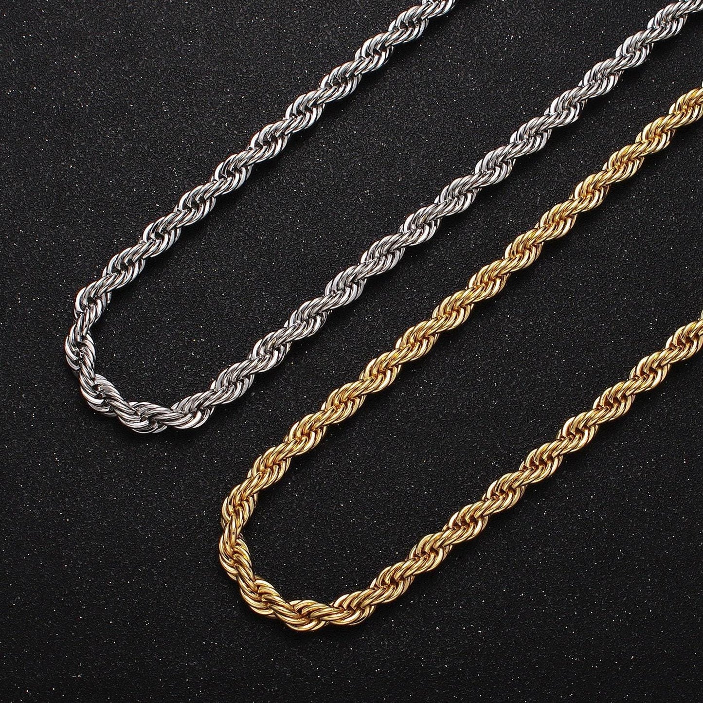Thick gold rope chain for men, 14k gold filled rope chain men gold necklace 5.5mm thick 17 inch , 19.5 inch wa1528