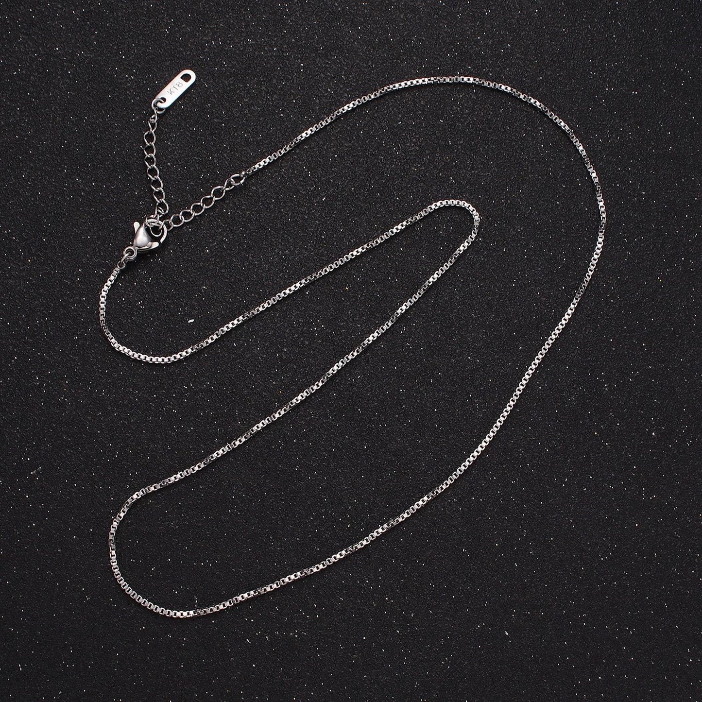 Waterproof box style chain necklace for men men's stainless steel necklace gold silver necklace for men jewelry 18 inch wa2482