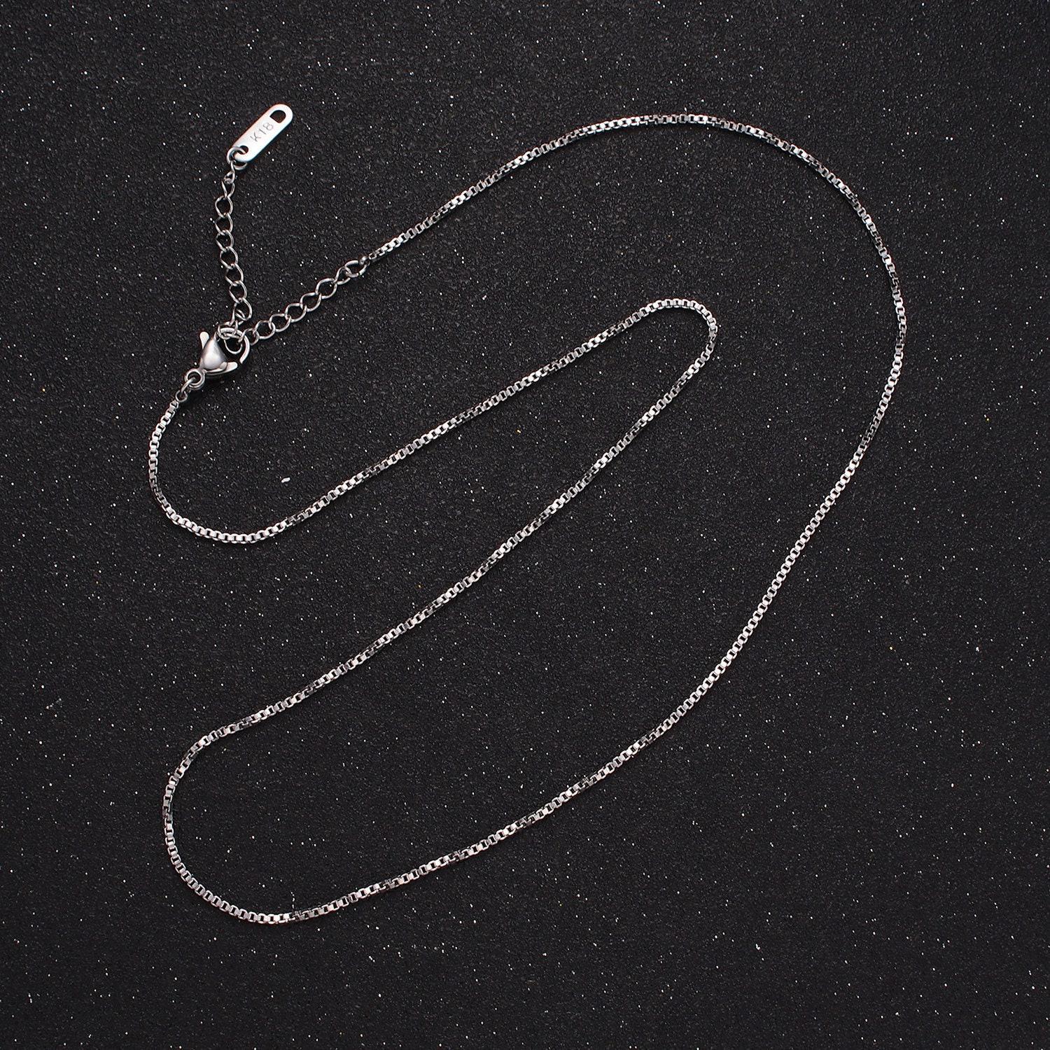 Waterproof box style chain necklace for men men's stainless steel necklace gold silver necklace for men jewelry 18 inch wa2482