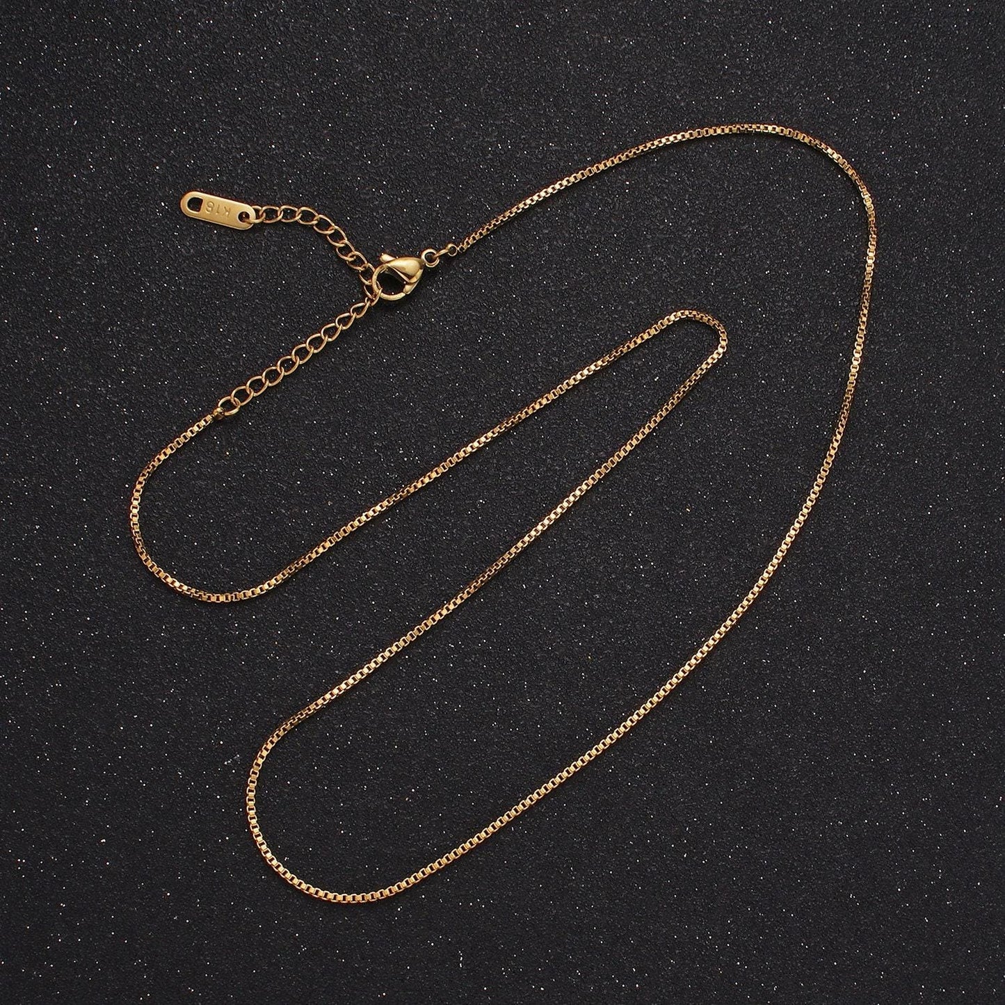 Waterproof box style chain necklace for men men's stainless steel necklace gold silver necklace for men jewelry 18 inch wa2482