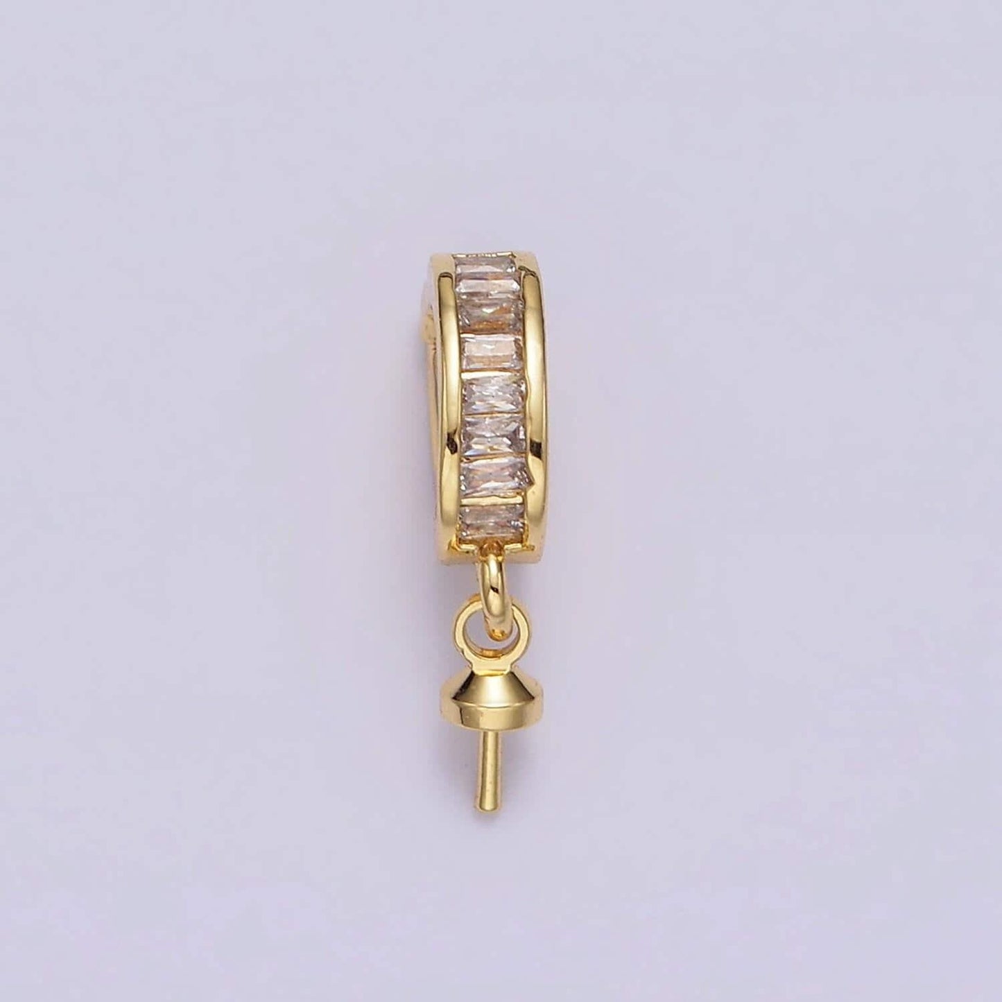 14k gold filled peg bail caps for half drilled pearls and beads cz bail charm jewelry findings supplies z470