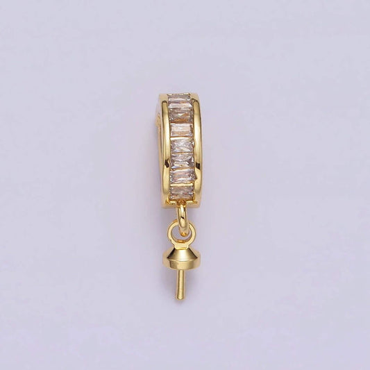 14k gold filled peg bail caps for half drilled pearls and beads cz bail charm jewelry findings supplies z470