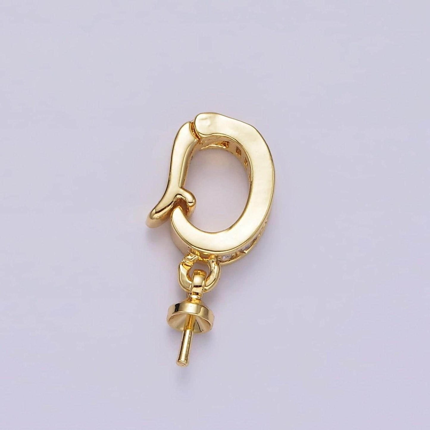 14k gold filled peg bail caps for half drilled pearls and beads cz bail charm jewelry findings supplies z470