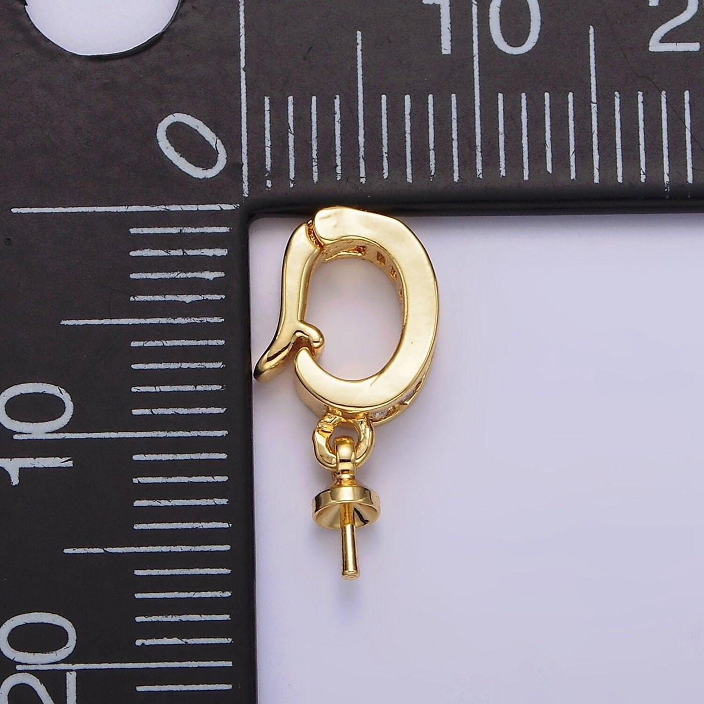 14k gold filled peg bail caps for half drilled pearls and beads cz bail charm jewelry findings supplies z470