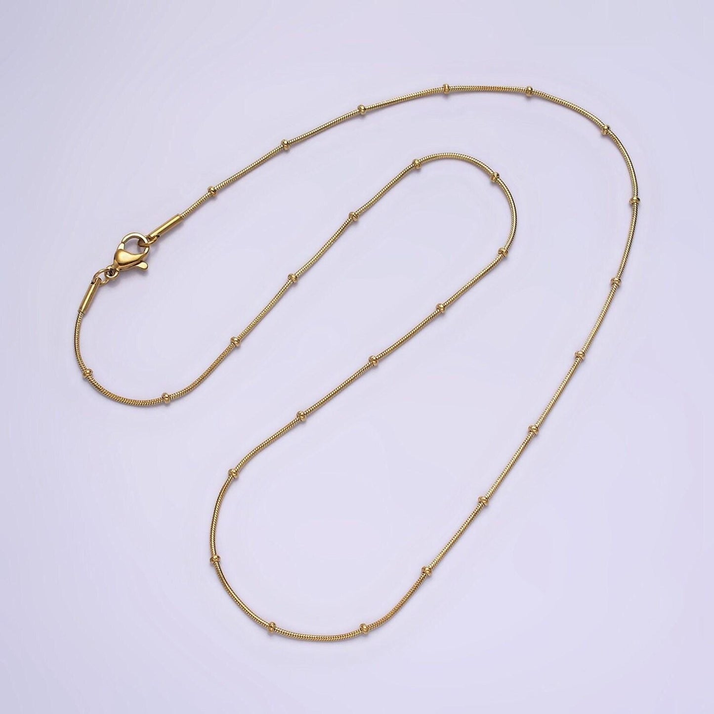 Stainless steel 1.8mm satellite snake 18 inch layering chain necklace | wa-2006