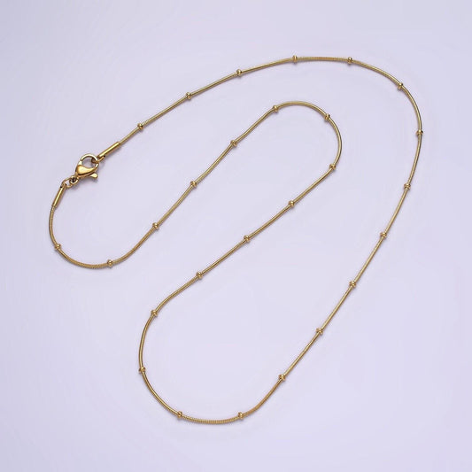 Stainless steel 1.8mm satellite snake 18 inch layering chain necklace | wa-2006