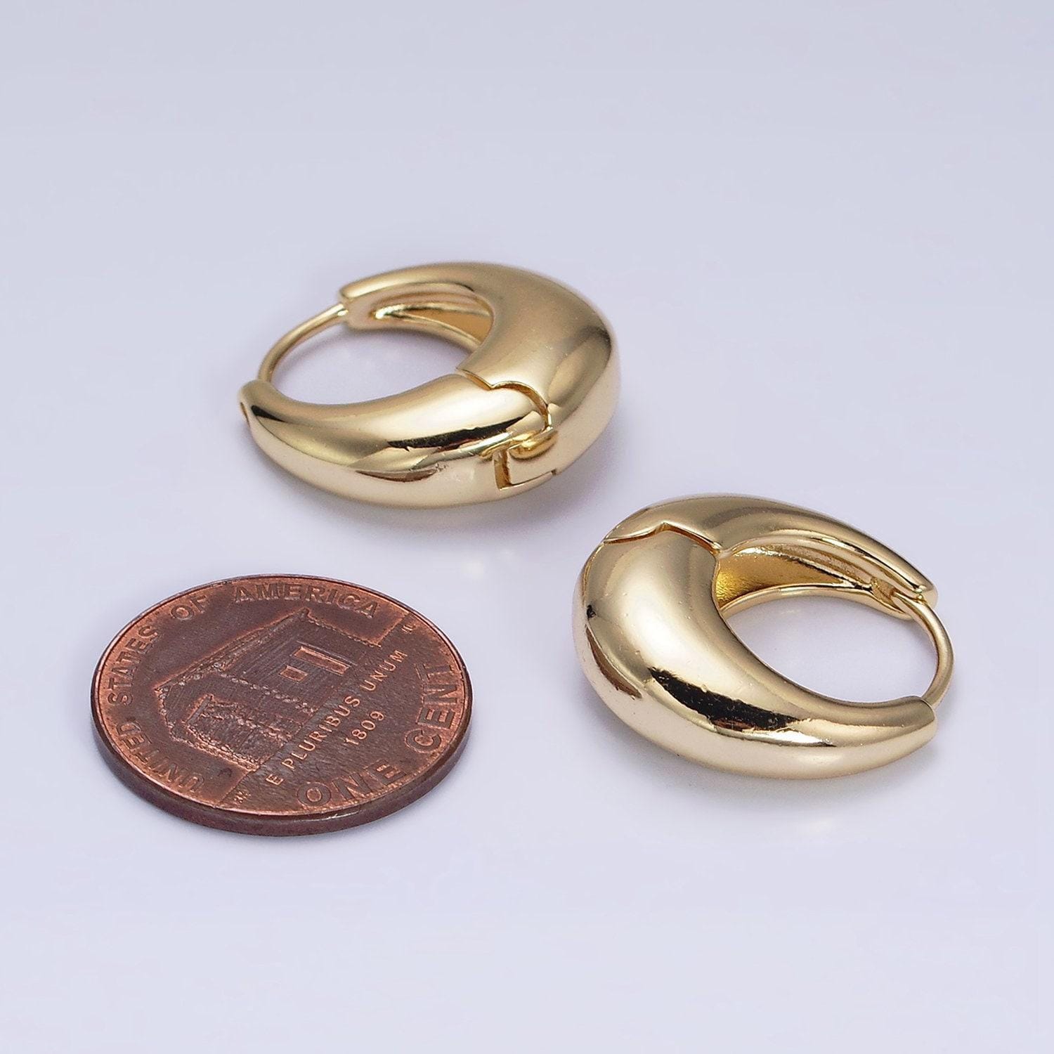 14k gold filled dome huggies | dainty huggie hoop earrings | hinge earrings everyday earrings | waterproof statement jewelry ad1432