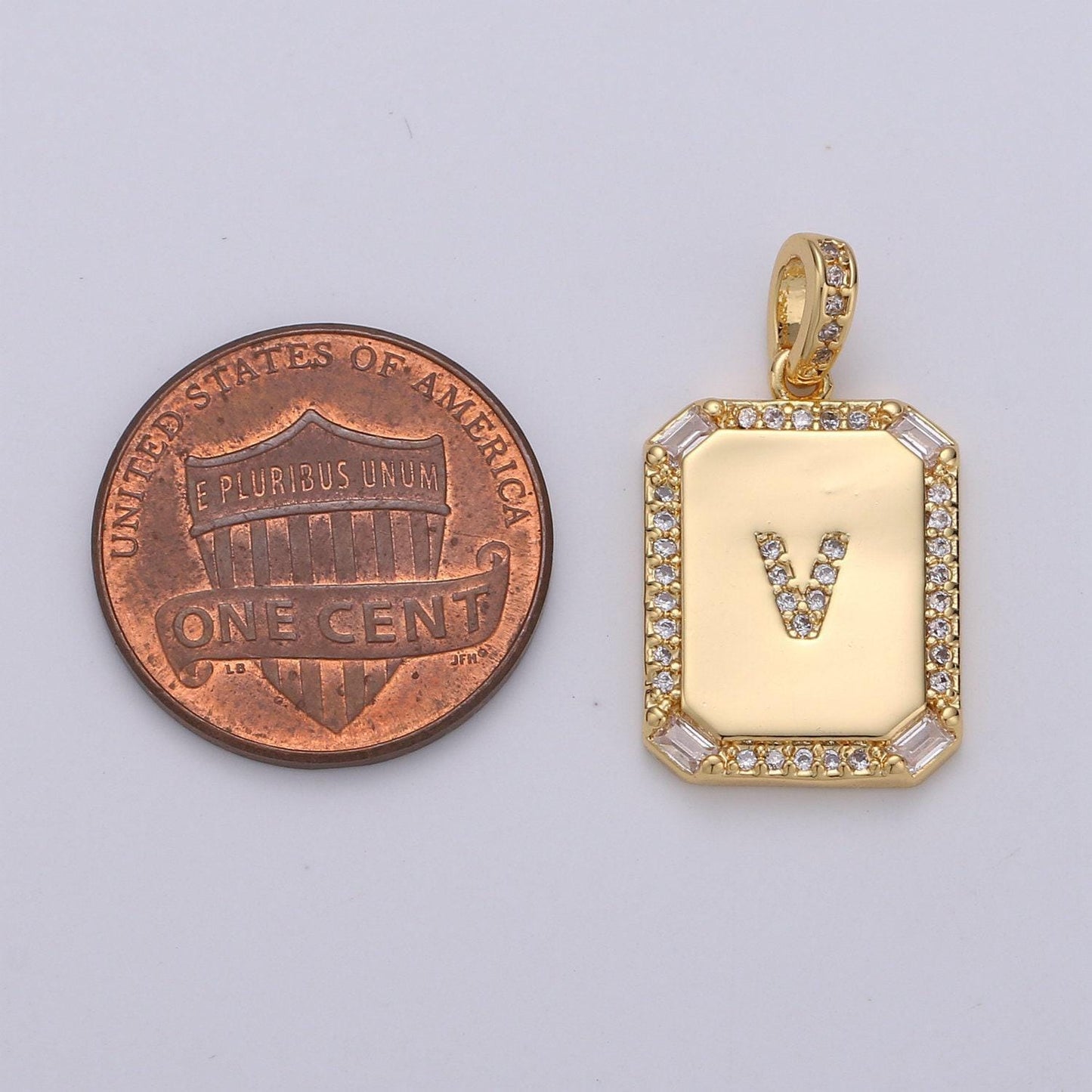 1pc gold cz micro pave initial letter pendant,initials alphabet tag charm clear plate letter a-z for necklace making personalized,a-785