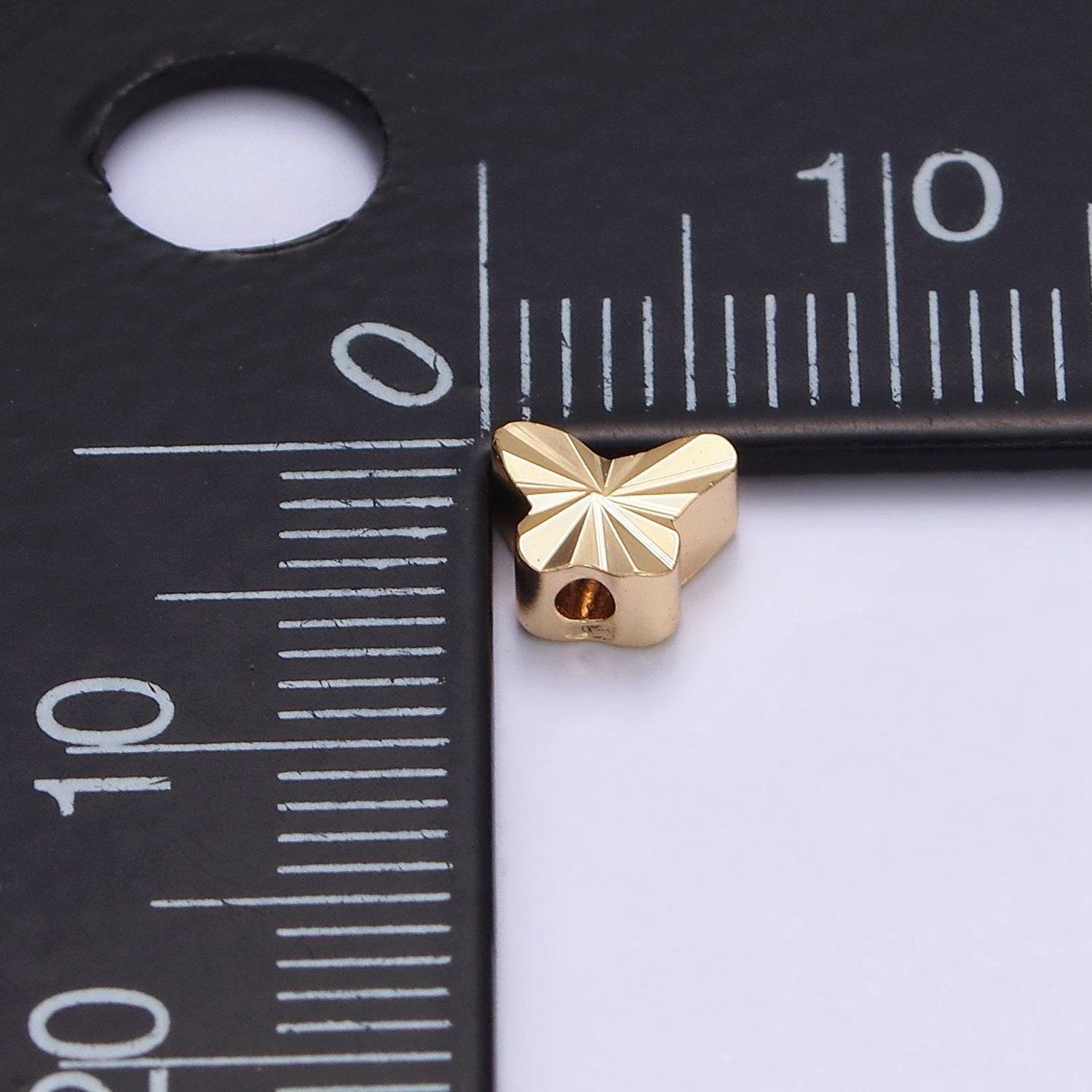 1x gold dainty butterfly spacer beads, mariposa beads, insect animal bracelet connector for bracelet jewelry making supply finding b-834