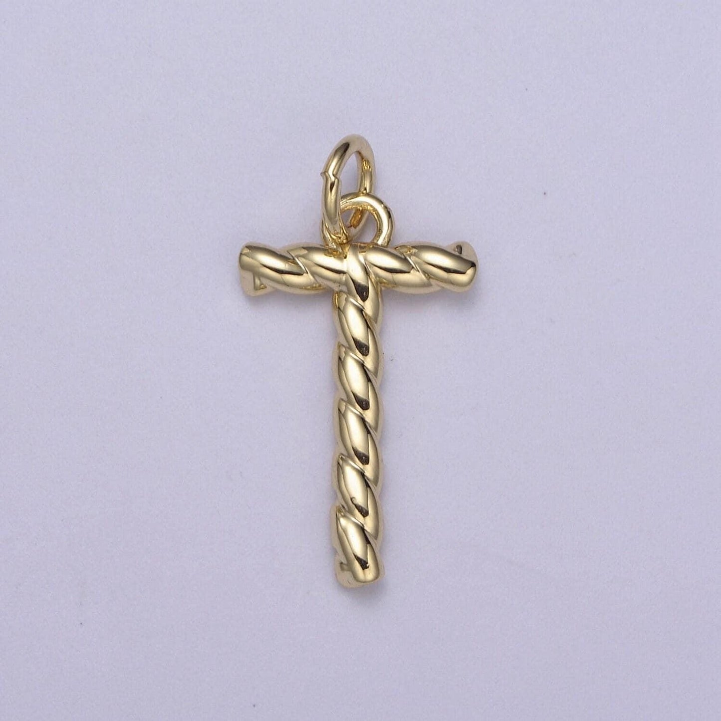 Dainty 14k gold filled tiny twisted initial, letter alphabet rope charms mini gold pendant charm for personalized jewelry a-351~a-363