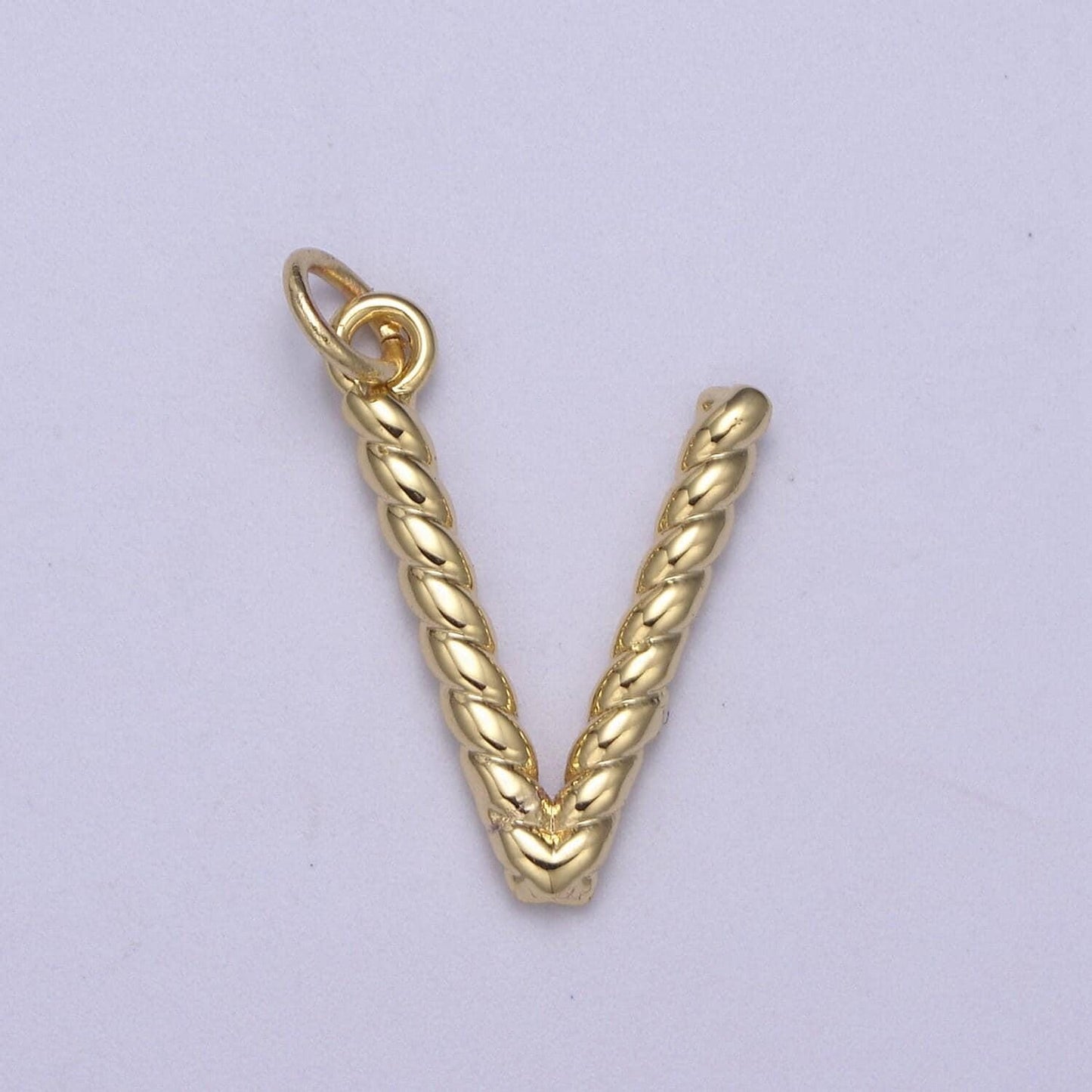 Dainty 14k gold filled tiny twisted initial, letter alphabet rope charms mini gold pendant charm for personalized jewelry a-351~a-363