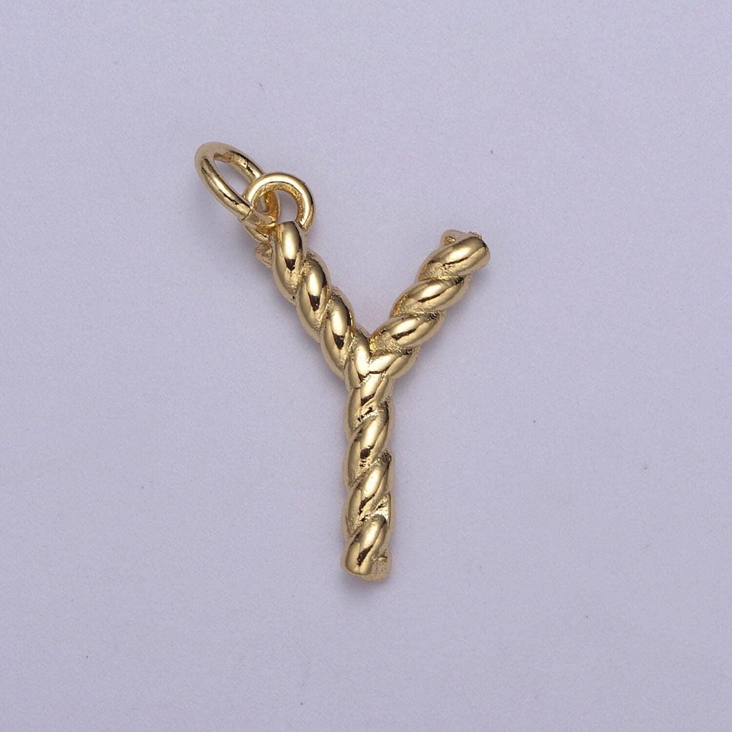 Dainty 14k gold filled tiny twisted initial, letter alphabet rope charms mini gold pendant charm for personalized jewelry a-351~a-363
