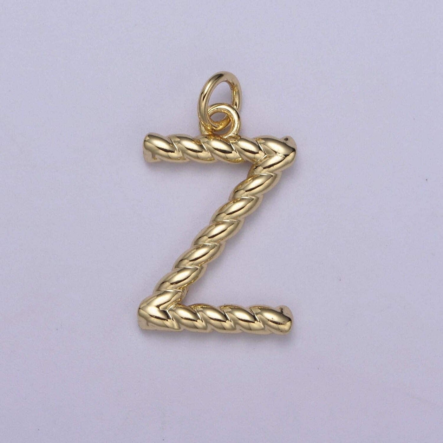 Dainty 14k gold filled tiny twisted initial, letter alphabet rope charms mini gold pendant charm for personalized jewelry a-351~a-363