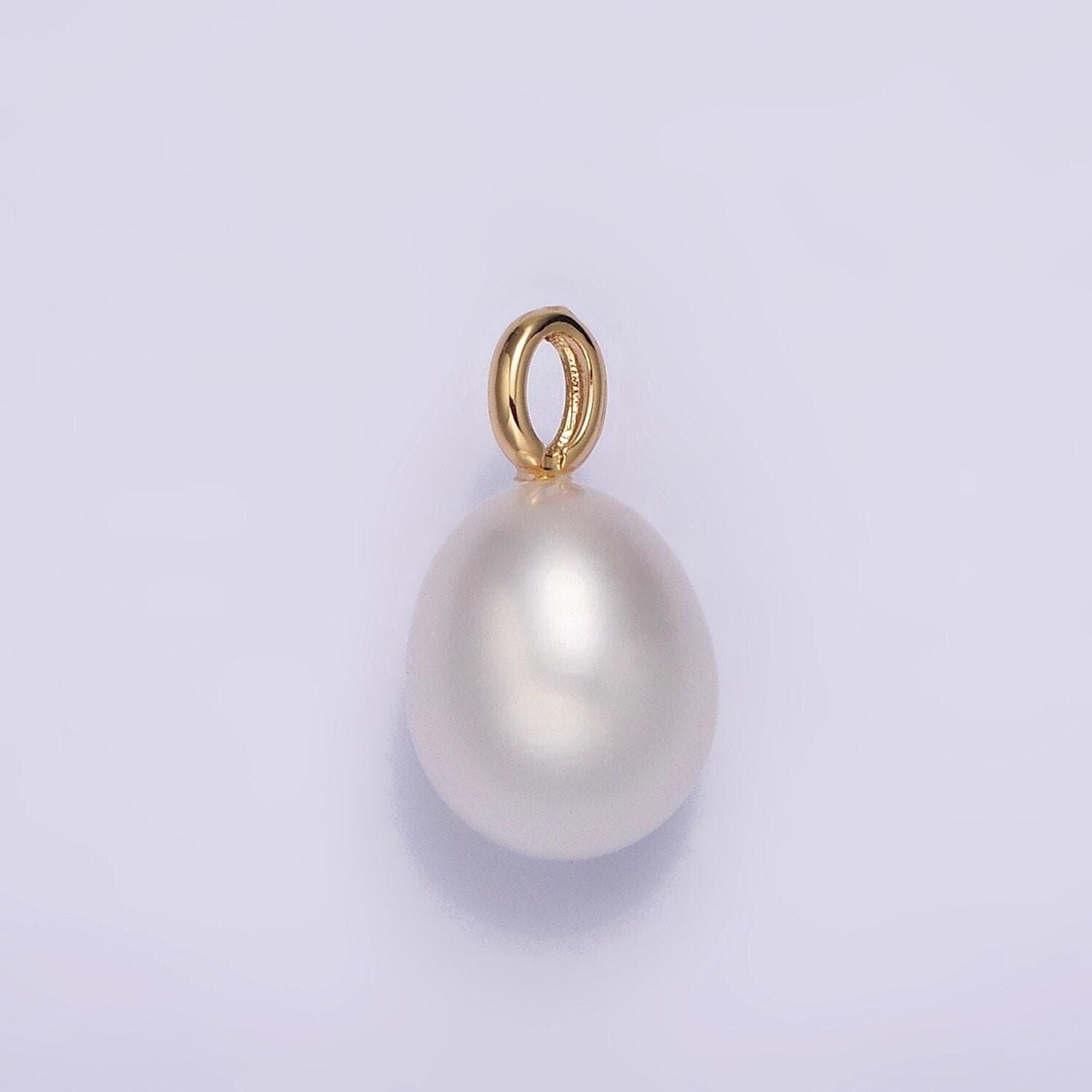 Dainty shell pearl oval potato pearl charms pendant approx 10mm for bracelet necklace component p1616