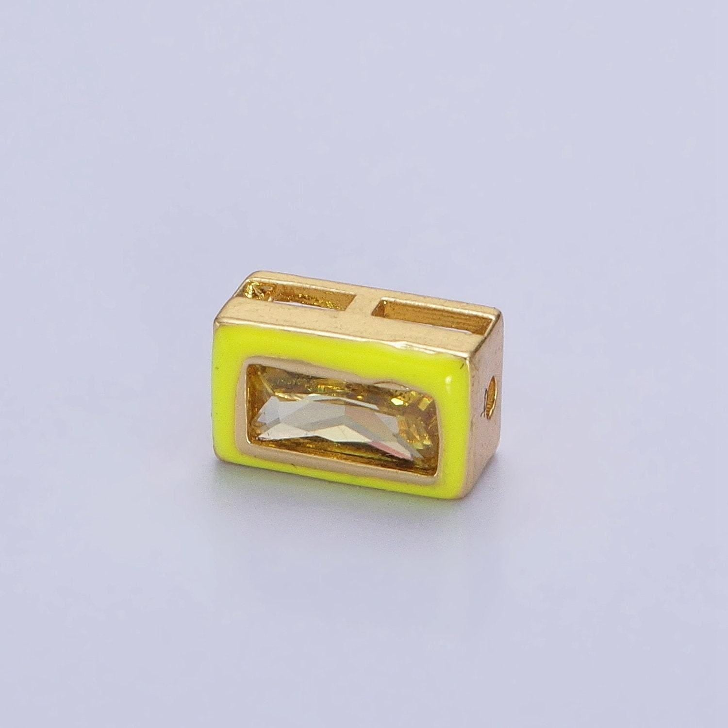 Cubiz zirconia square - enamel rectangle cz geometric beads gold beads spacer for bracelet necklace supply b-174 - b-175