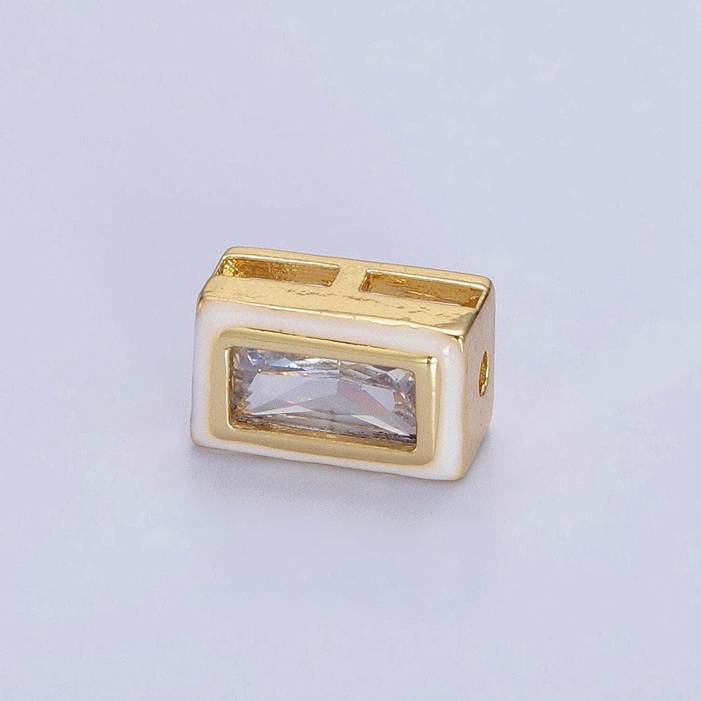 Cubiz zirconia square - enamel rectangle cz geometric beads gold beads spacer for bracelet necklace supply b-174 - b-175