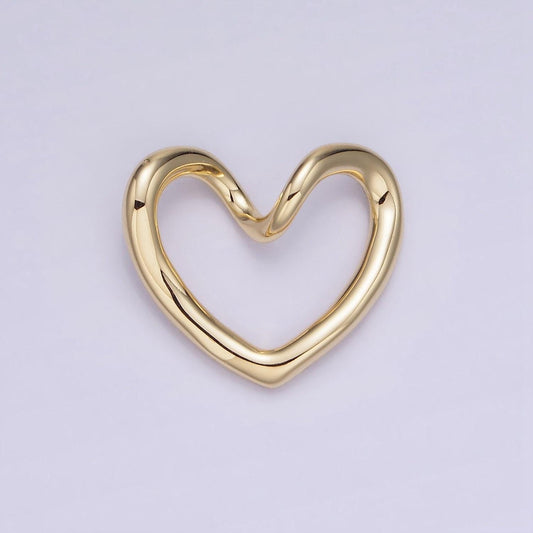 Mini gold open heart charm z712