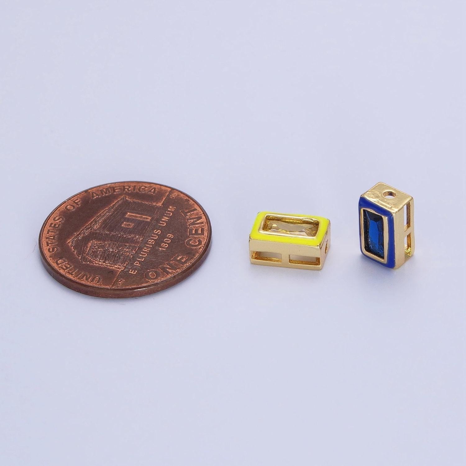 Cubiz zirconia square - enamel rectangle cz geometric beads gold beads spacer for bracelet necklace supply b-174 - b-175