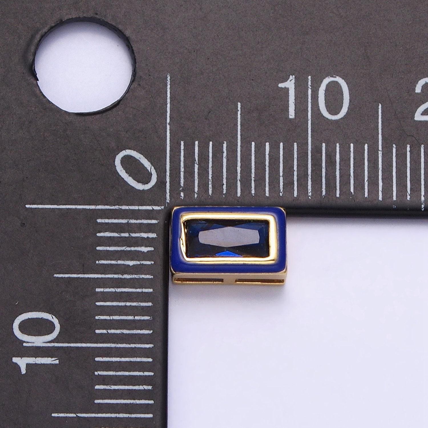Cubiz zirconia square - enamel rectangle cz geometric beads gold beads spacer for bracelet necklace supply b-174 - b-175