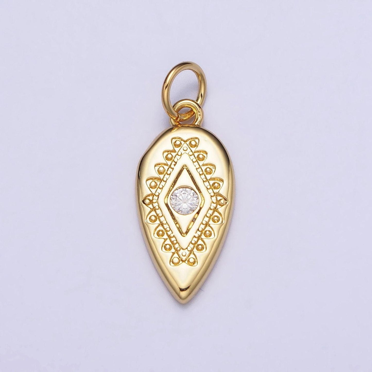 Dainty evil eye charm, gold plated mini tear drop charm eye of ra amulet jewelry pendants cubic zirconia ac664