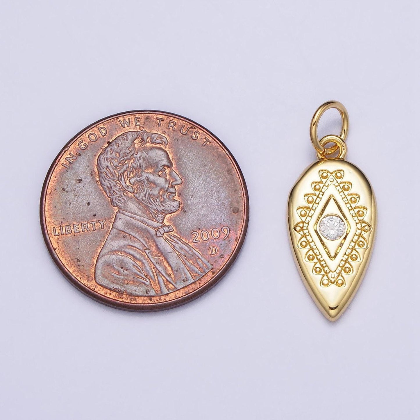 Dainty evil eye charm, gold plated mini tear drop charm eye of ra amulet jewelry pendants cubic zirconia ac664