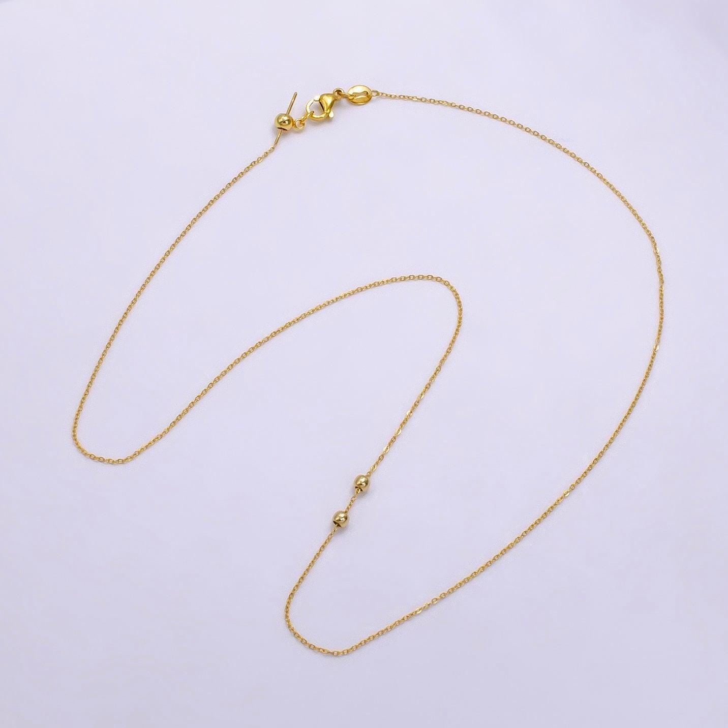 19 inch necklace with bead spacer for necklace component jewelry making supply wa-2472
