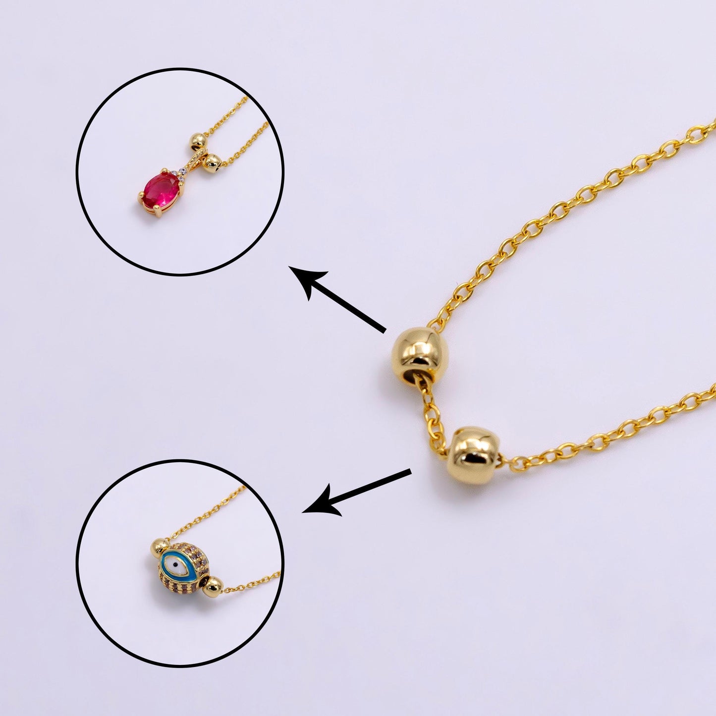 19 inch necklace with bead spacer for necklace component jewelry making supply wa-2472