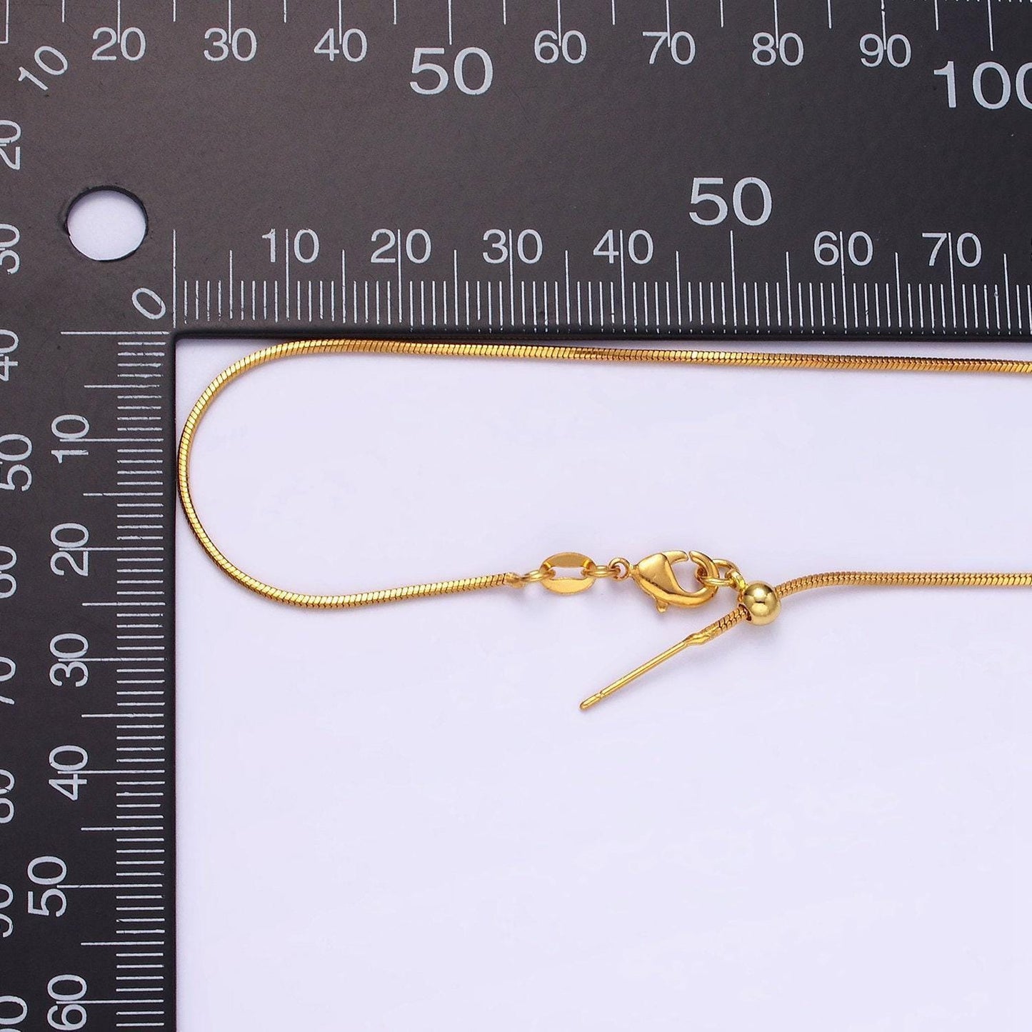 Adjustable necklace ready to wear 24k gold filled round snake chain necklace 18.5 inch dainty chain for jewelry making wa-2425