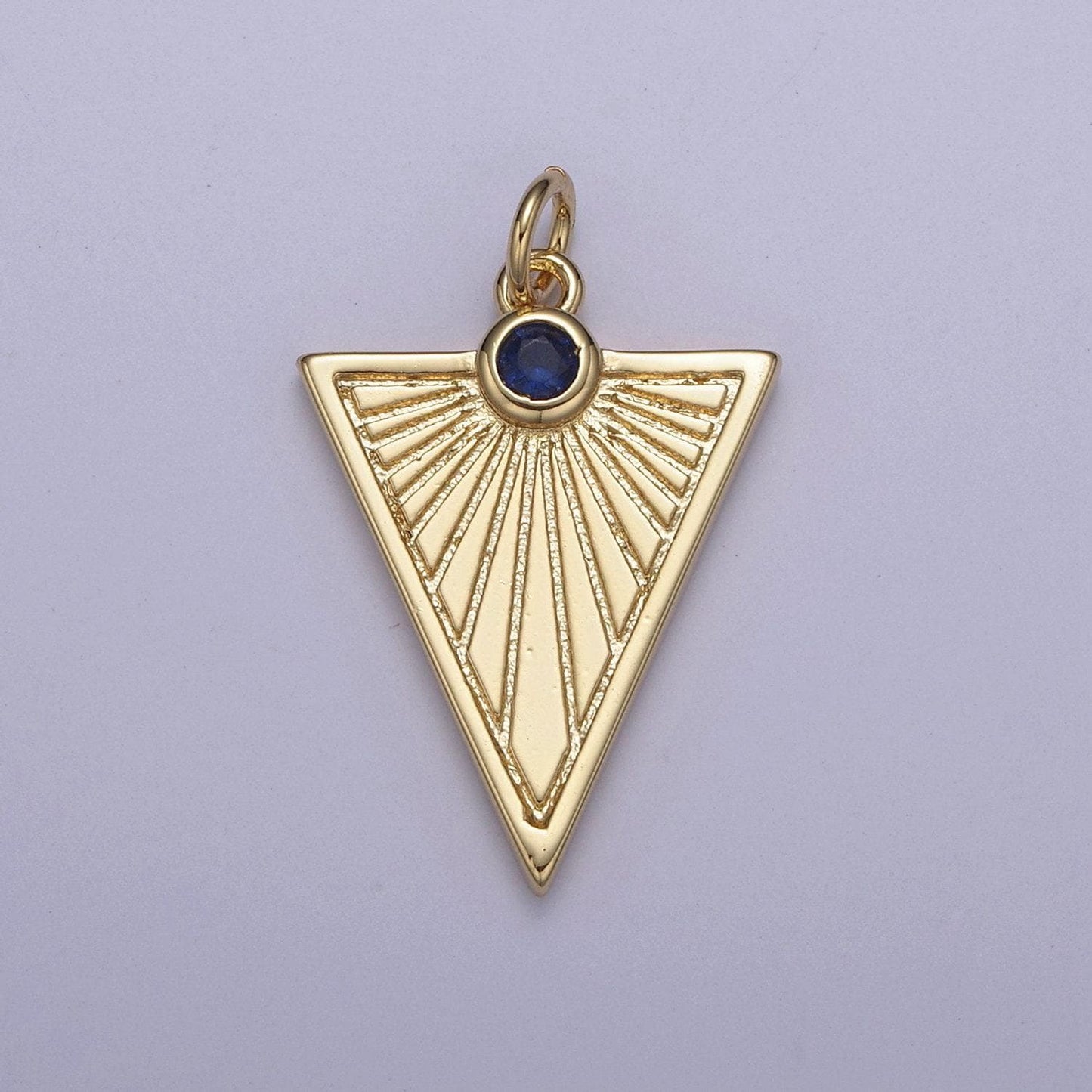 Gold filled medallion pendant gold radial triangle charm sun ray necklace pendant geometric cz necklaces charm