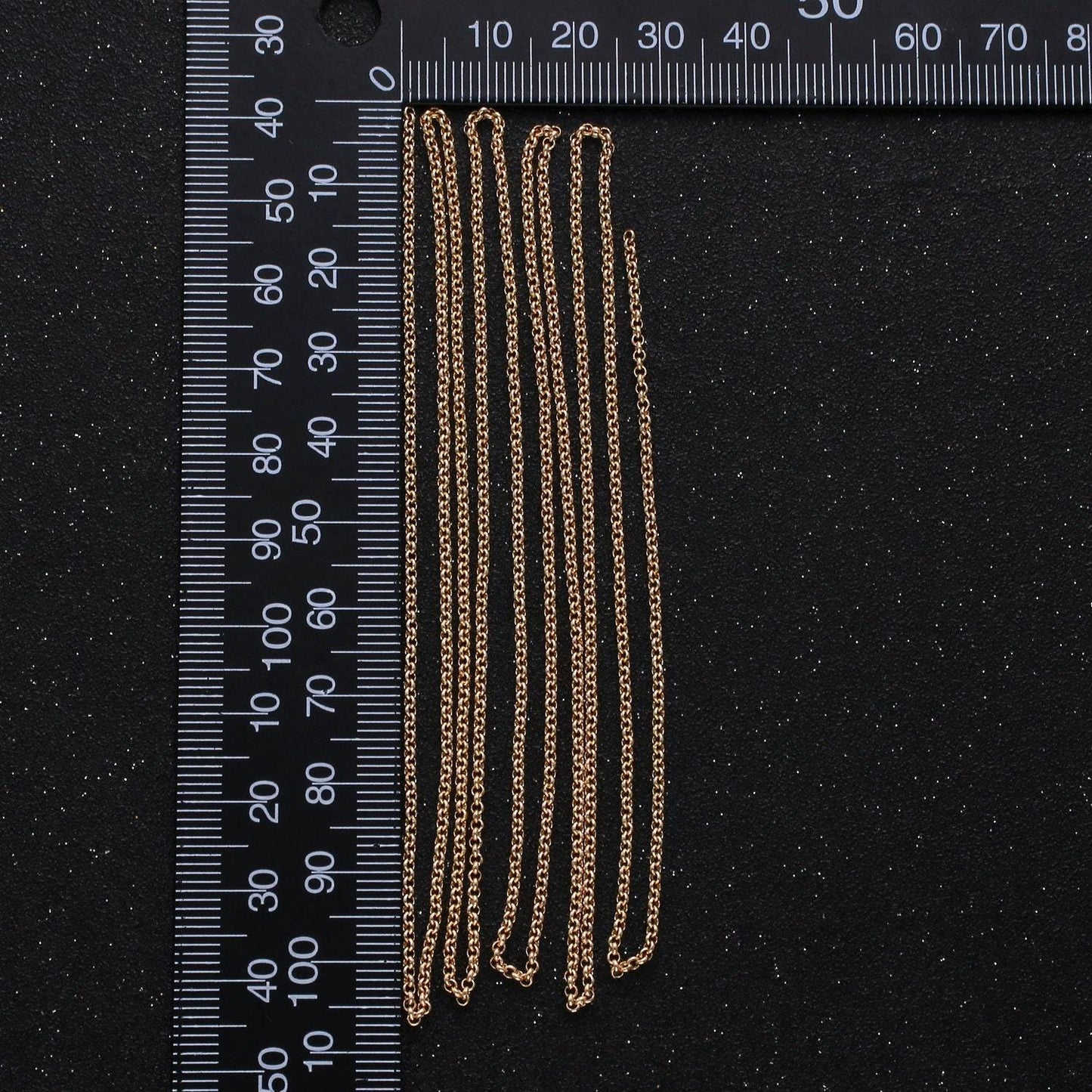 24k gold rolo cable chain by yard, oval link chain by foot, wholesale bulk roll chain for diy jewelry , thickness 2mm,277/824