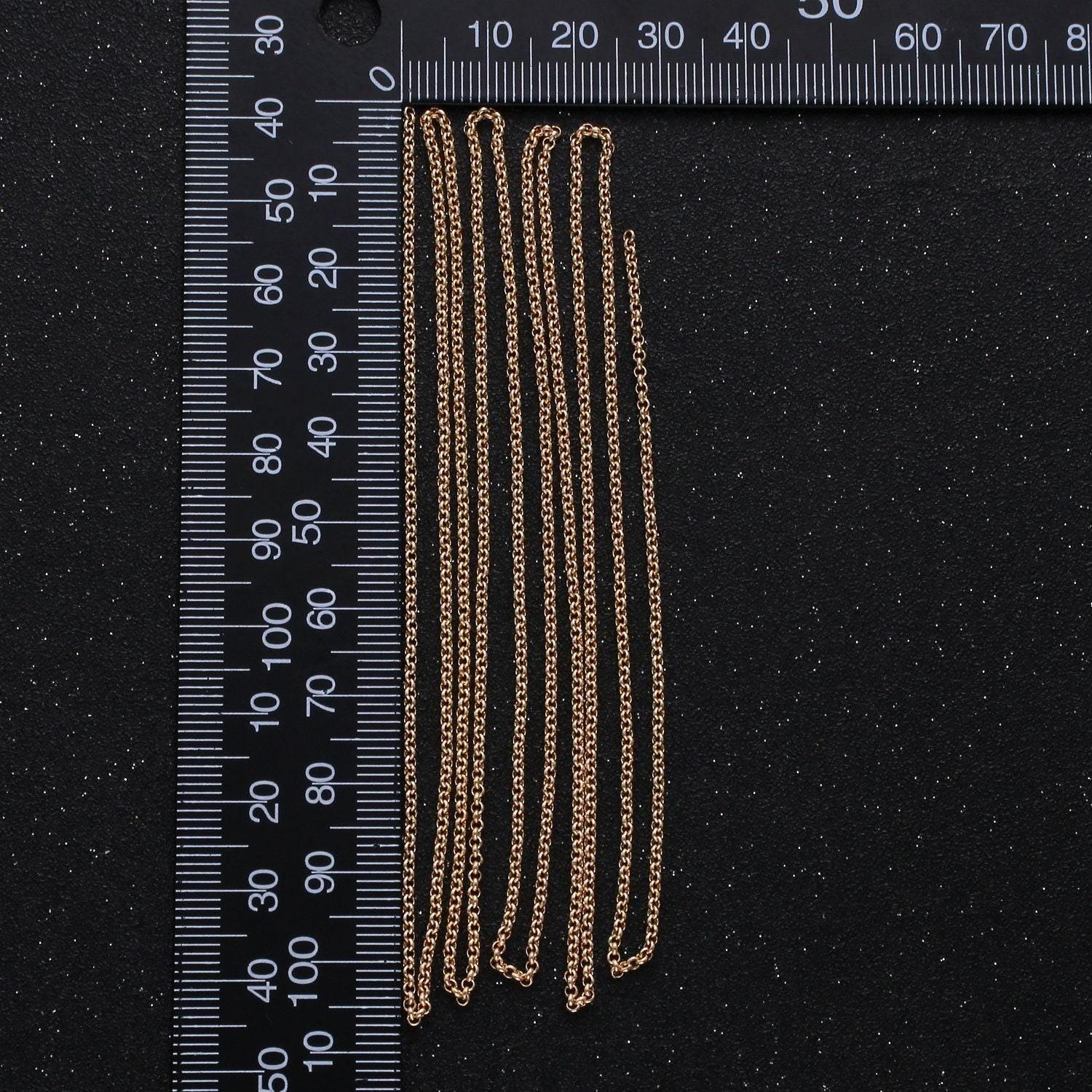 24k gold rolo cable chain by yard, oval link chain by foot, wholesale bulk roll chain for diy jewelry , thickness 2mm,277/824
