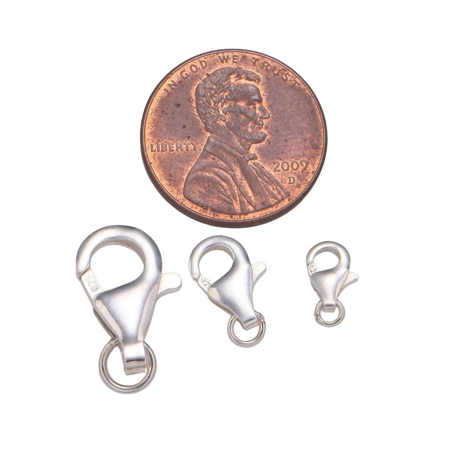 1 pc 925 sterling silver different size available lobster clasp,lobster claw for jewelry making, size option sl233~sl235