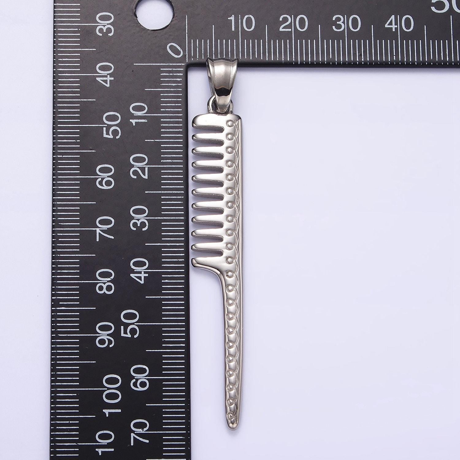 Double sided hair comb charm stainless steel barber hair stylist pendant jewelry p787