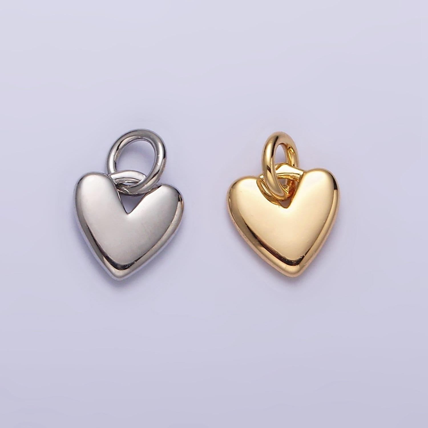 16k gold filled heart mini add-on charm in gold & silver | ac1342 ac1343