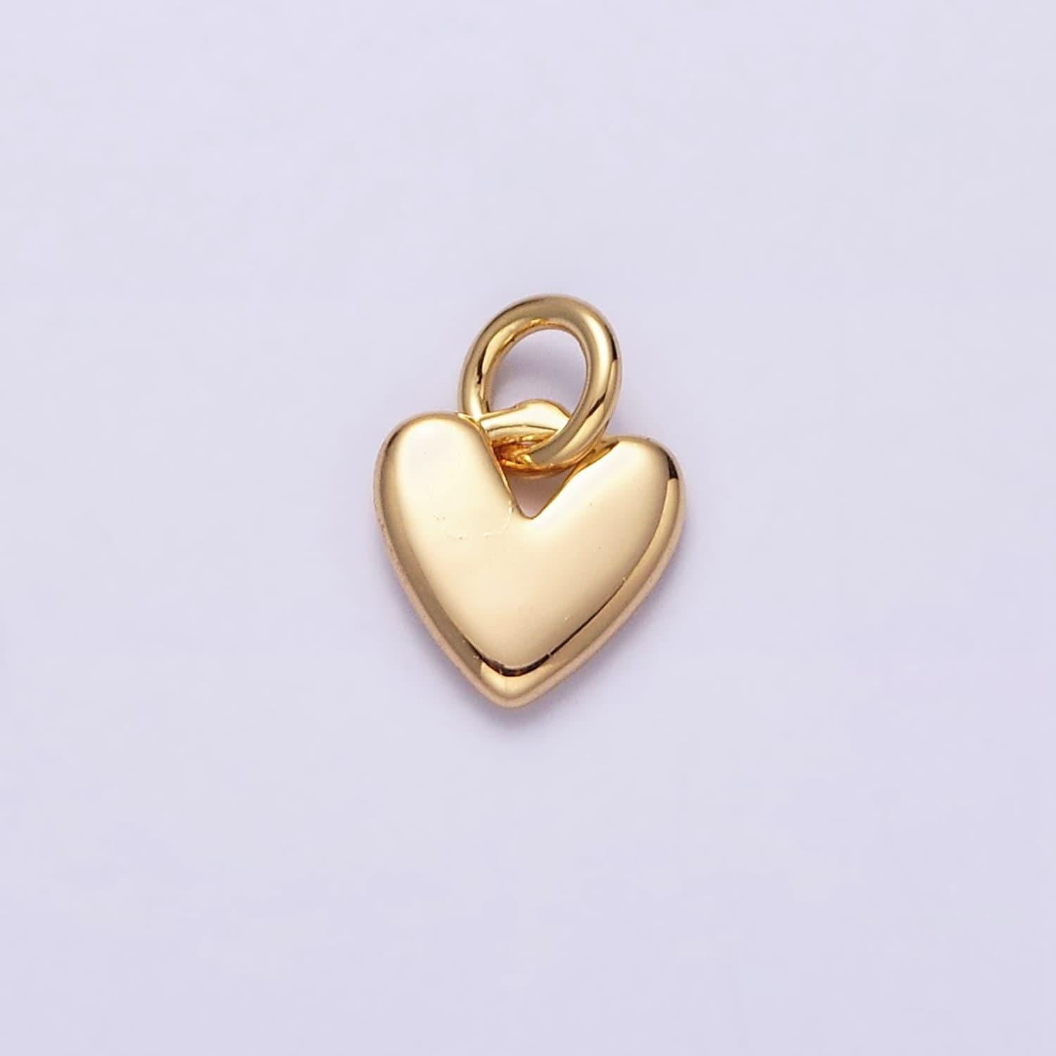 16k gold filled heart mini add-on charm in gold & silver | ac1342 ac1343