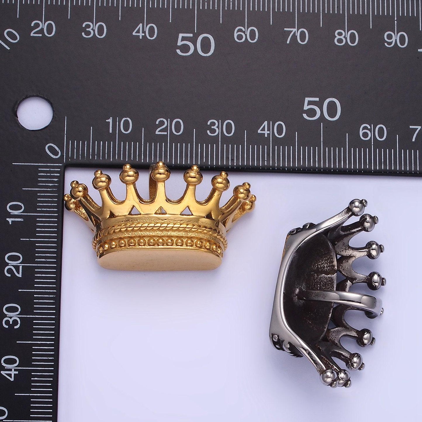 Stainless steel duke prince royal crown charm necklace pendant, royalty vintage crown design charm | p1215