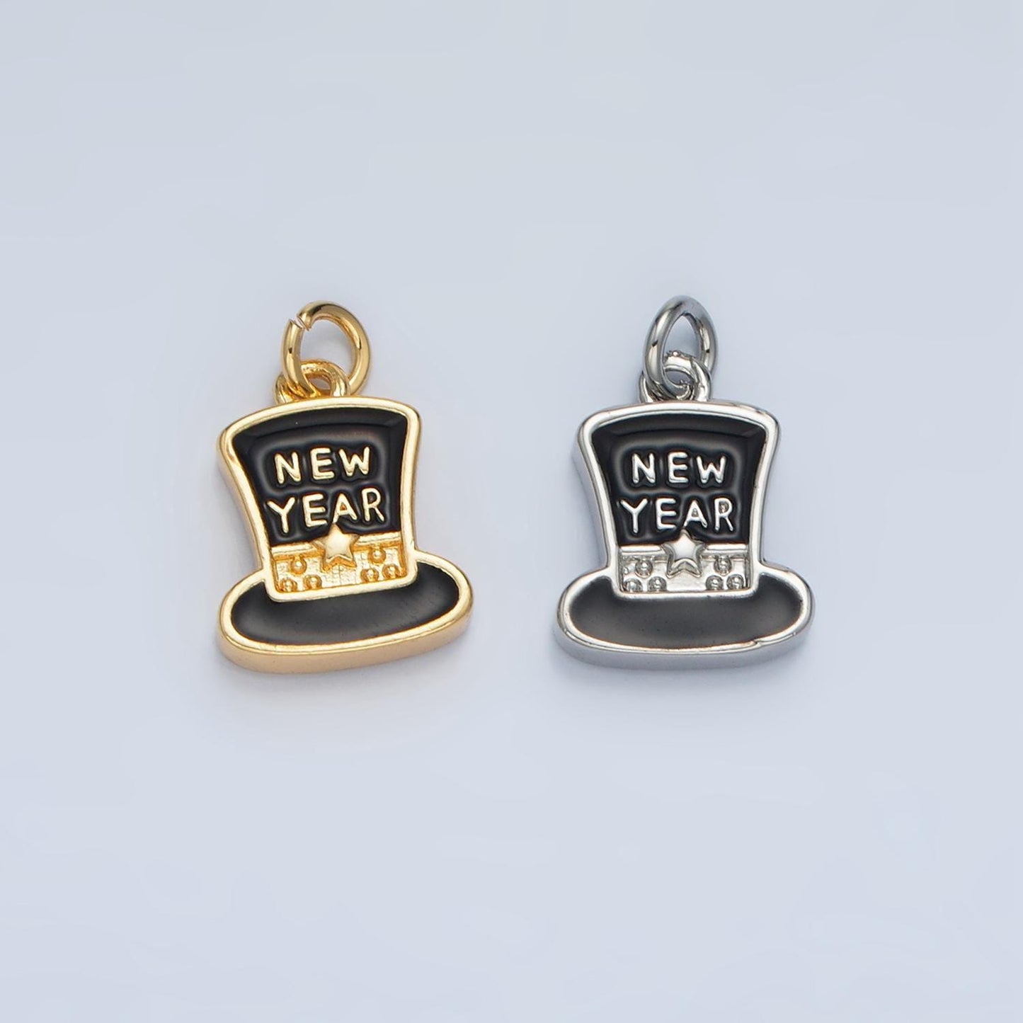 New years eve hat charm gold filed new years eve celebration charm inspired new years 2025 party fun charm bar supply n862
