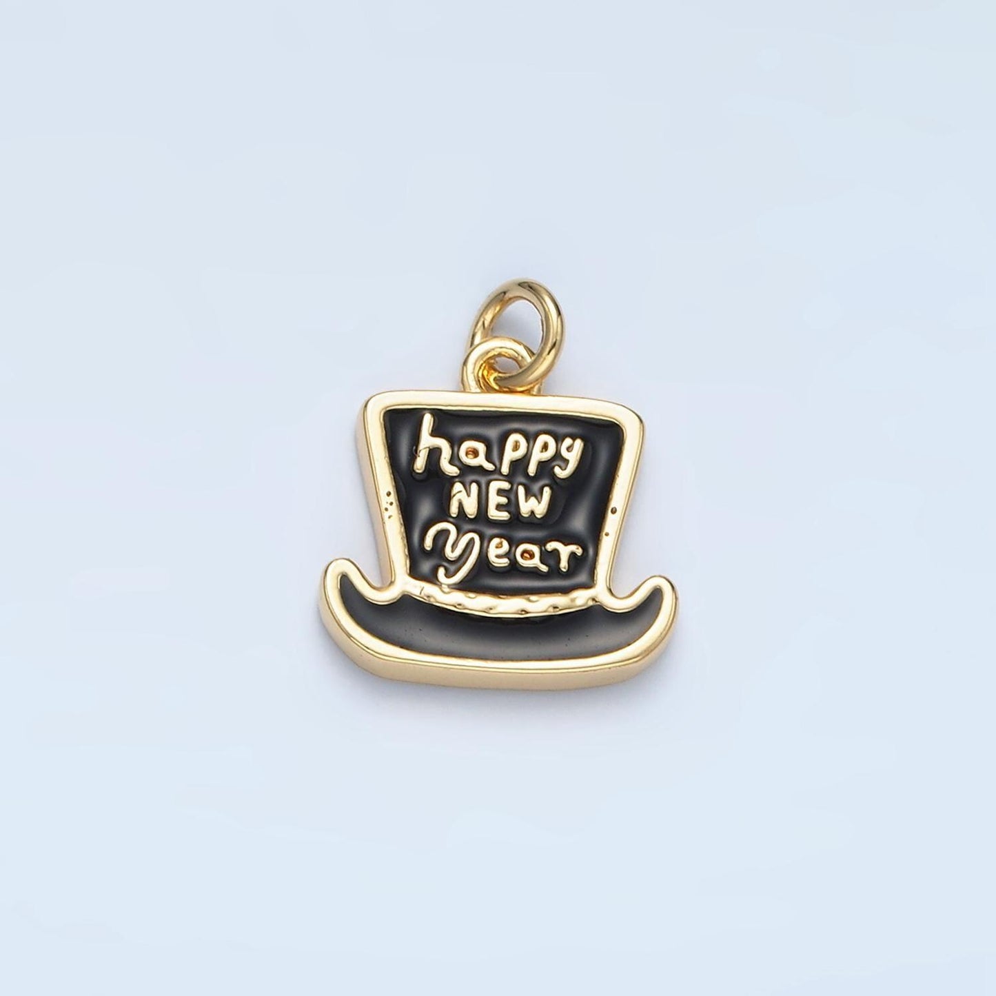 New years eve hat charm gold filed new years eve celebration charm inspired new years 2025 party fun charm bar supply n862